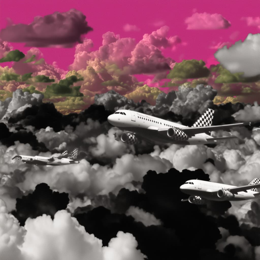 Airplanes in cloudscape